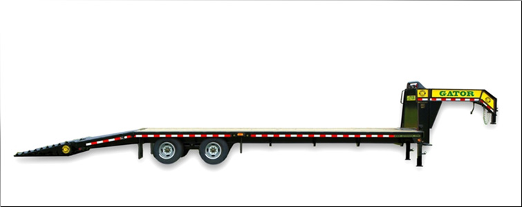 Gooseneck Flat Bed Equipment Trailer | 20 Foot + 5 Foot Flat Bed Gooseneck Equipment Trailer For Sale   Coffee County, Tennessee